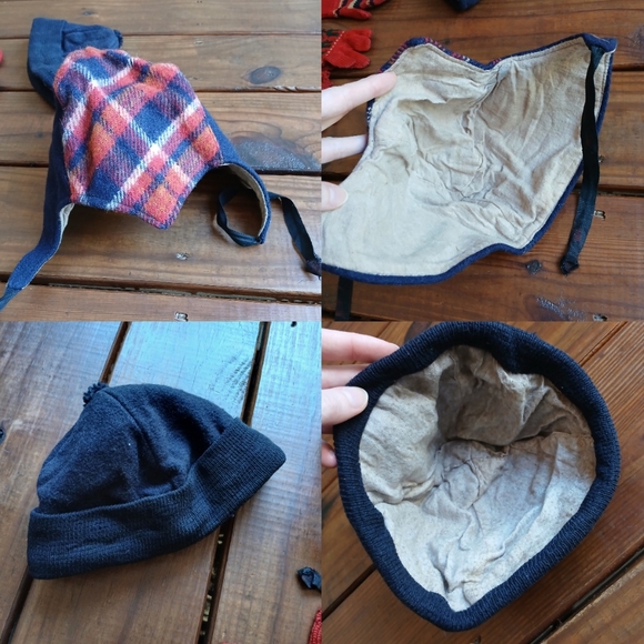 True vintage antique 1930's 30's toddler baby little girls retro hats mittens - Picture 9 of 13